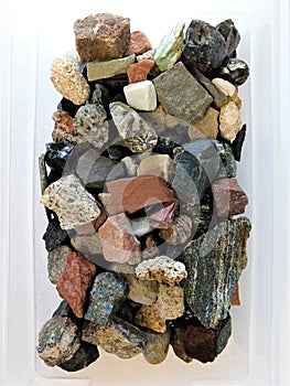 Aerial view box of rocks