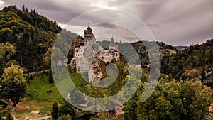 Aerial view of Bran castle