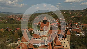 Aerial view of Bran castle, Romania