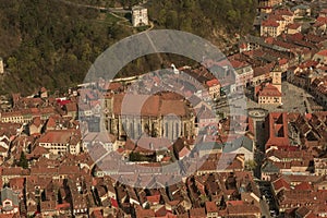 Aerial view of Brasov city, Romania