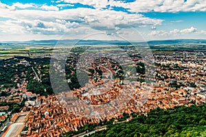 Aerial View Of Brasov City Of Romania