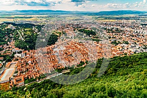 Aerial View Of Brasov City Of Romania