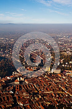 Aerial view of Brasov City, Romania