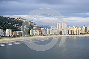 Aerial view of Itarare beach, Sao Vicente SP Brazil photo