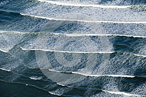 Aerial view of breaking ocean waves south of Portland, Maine