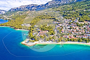 Aerial view of Brela and Punta Rata beach on Makarska riviera photo