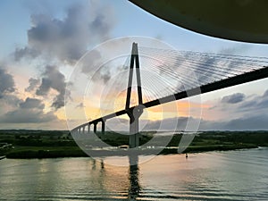 Aerial view of Bridge across the Panama Canal