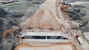 Aerial view of a bridge construction