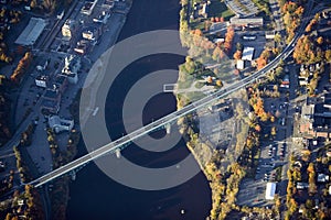 Aerial view of bridge to Augusta, Maine photo