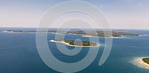 Aerial view Brijuni islands in Adriatic sea