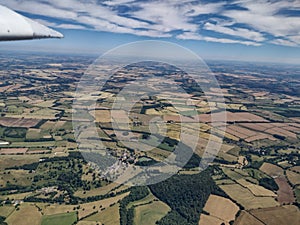 Aerial view of the British countryside