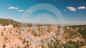 Aerial view of Bryce Canyon colorful rock formations, Utah