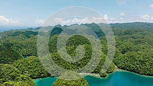 Aerial view of Bucas Grande Island. Surigao del Norte.