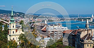 Aerial view of Budapest from Gellert Hill