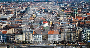 Aerial view of Budapest from Gellert Hill