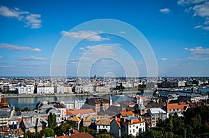 Aerial view of Budapest from Gellert Hill