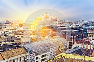 Aerial View On Budapest At Winter