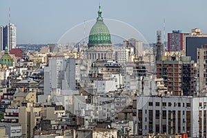 Aerial view of Buenos Aires and National Congress Dome - Buenos Aires, Argentina