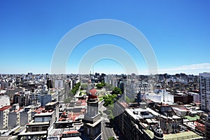 Aerial view of Buenos Aires and Plaza y Congreso de la Nacion with old domes in Buenos Aires, Argentina photo