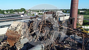 Aerial View Building Factory Demolition