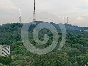 Aerial view of Bukit Batok and Bukit Timah hills