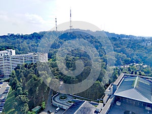 Aerial view of Bukit Batok nature park in Singapore photo