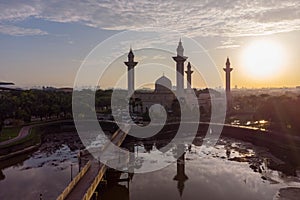 aerial view of a Bukit Jelutong Mosque in Malaysia