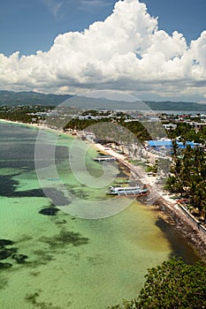 Aerial view of Bulabog beach. Boracay Island. Aklan. Western Visayas. Philippines