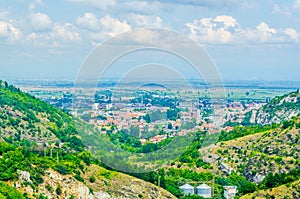 Aerial view of bulgarian city Asenovgrad...IMAGE photo