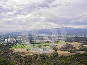 Aerial view of Burbank cityscape photo