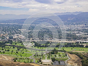 Aerial view of Burbank cityscape photo