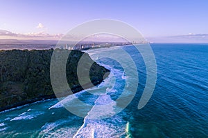 Aerial view of Burleigh Head National Park.