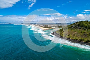 Aerial view of Burleigh Head National Park.