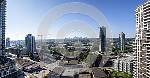 Aerial view of Burnaby in the Greater Vancouver area, British Columbia