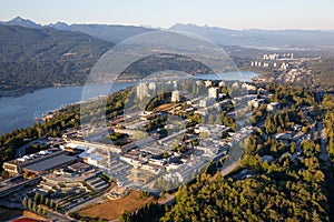 Aerial view of Burnaby Mountain