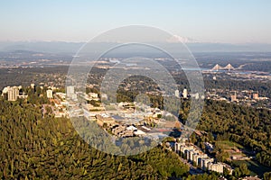 Aerial view of Burnaby Mountain