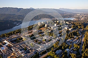 Aerial view of Burnaby Mountain