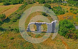 Aerial view of the Burnum Roman remains near, Oklaj, Croatia