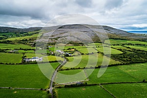 Aerial view of The Burren in Ireland