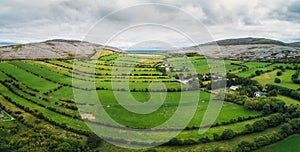 Aerial view of The Burren in Ireland