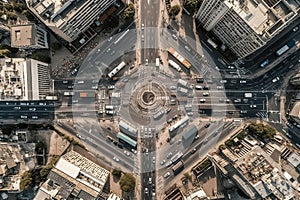 Aerial View Of Busy Urban Streets And Intersections created by generative AI