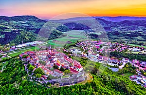 Aerial view of Buzet town in Istria, Croatia