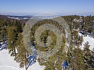 Aerial view of Byala Cherkva region at Rhodopes Mountain, Bulgaria