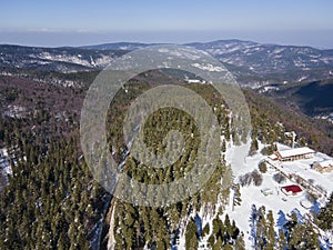 Aerial view of Byala Cherkva region at Rhodopes Mountain, Bulgaria