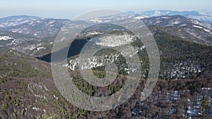 Aerial view of Byala Cherkva region at Rhodopes Mountain, Bulgaria