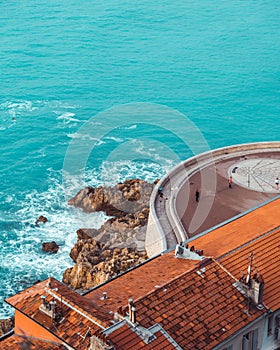 Aerial view of the Cadran Solaire located on the Promenade des Anglais in Nice, France