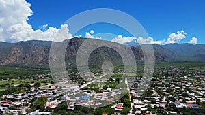 Aerial view of Cafayate city, Argentina