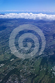 Aerial view of Cafres plain Reunion island