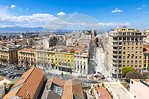 Aerial view of Cagliari old town, Sardinia, Italy
