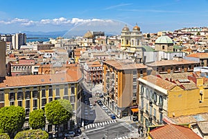 Aerial view of Cagliari old town, Sardinia, Italy